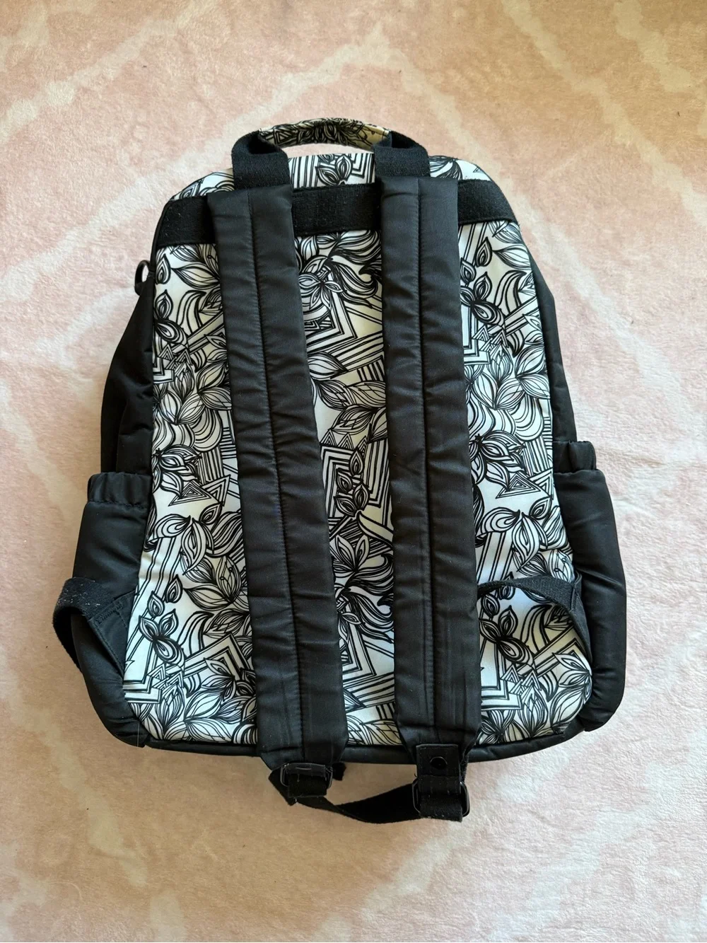 Jujube Be Zealous Diaper Bag Backpack Geometric Doodle Black and White
